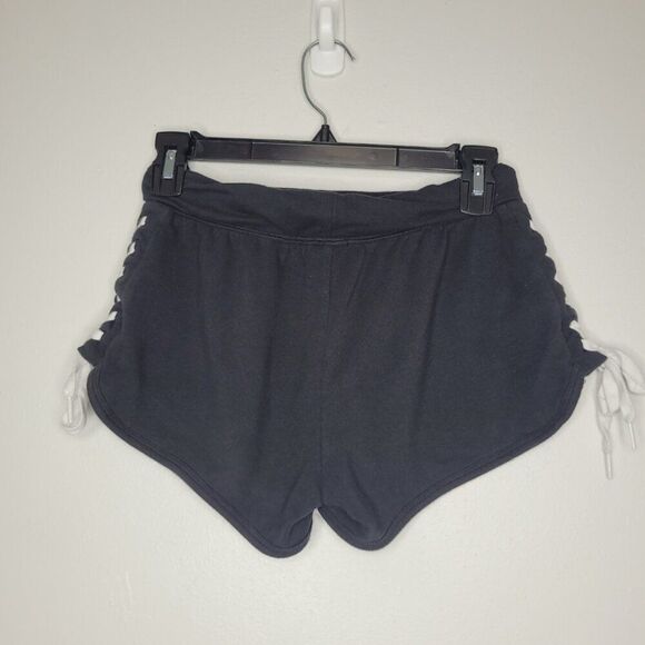 Pink by Victoria's Secret black white lace up side sporty girlie shorts x small - Picture 2 of 8